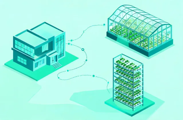 Hortilux project office and greenhouse map