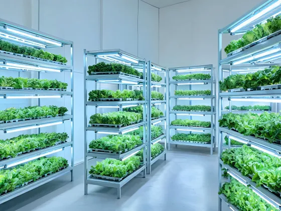 Indoor vertical farm racks